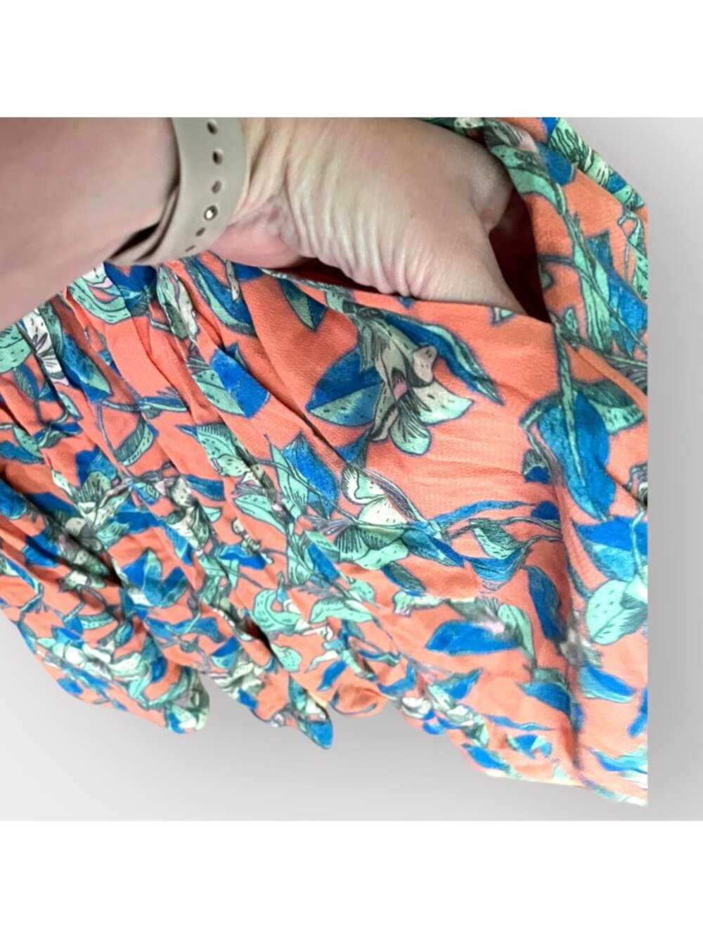 Free People Size M Orange Combo Dear You Floral Sleeveless A-Line Mini Dress - Picture 6 of 13